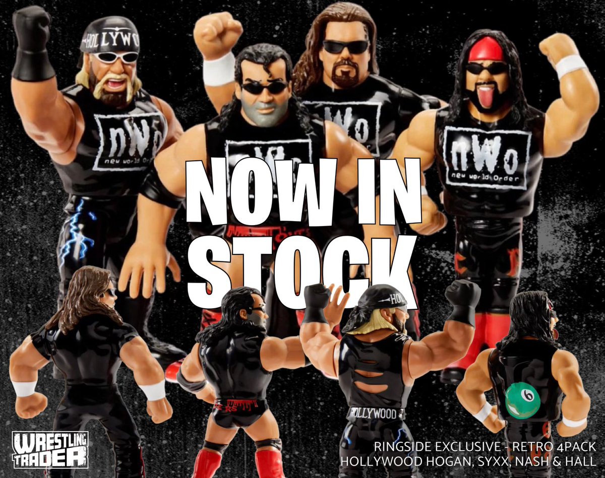 ⚡️IN STOCK NOW! ⚡️ Ringside Exclusive nWo Retros ⚪️⚫️ All pre-orders have been despatched and remaining stock is now live at ➡️ wrestlingtrader.co.uk Thank you to everyone who pre-ordered with us. We LOVE this set! 🖤🤘🏼🖤