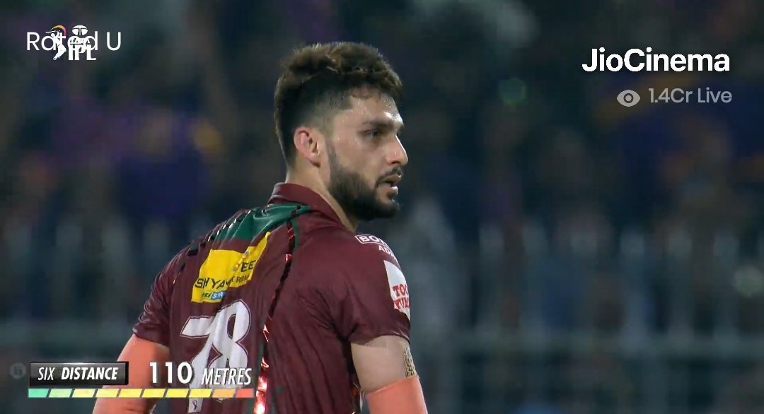 mufaddal_vohra's tweet photo. Rinku Singh smashed a 110M six against Naveen Ul Haq. https://t.co/9mm2oUPTpj
