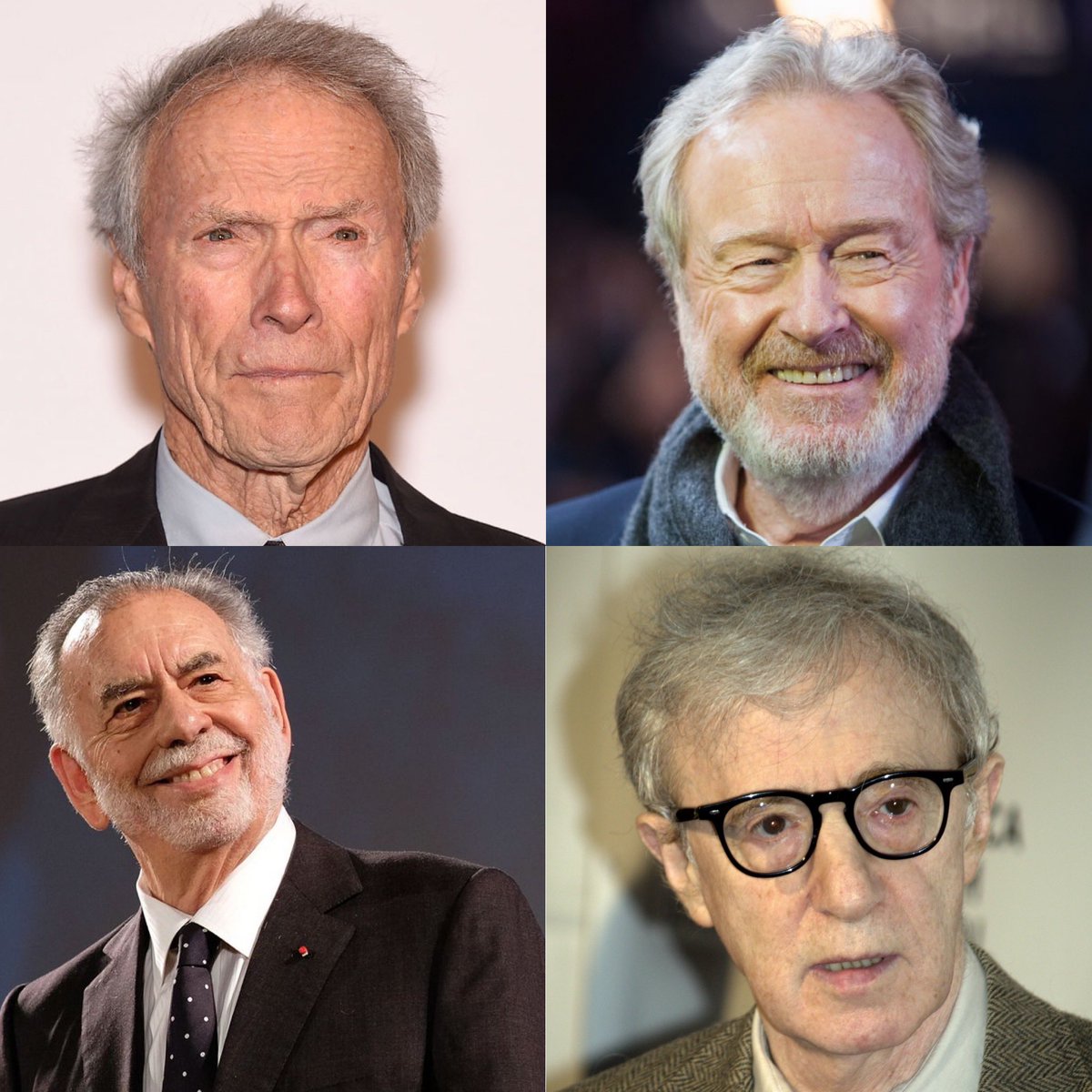 MunchkinsCon's tweet photo. Spielberg 77 años
Scorsese 81 años
Clint Eastwood 93 años 
Woody Allen 88 años
Francis Ford Coppola 83 años 
Ridley Scott 86 años 
Almodóvar 74 años
David Lynch 77 años 

Disfrutemos del cine que todavía les quede porque son leyendas vivas https://t.co/MjNtapLcNU