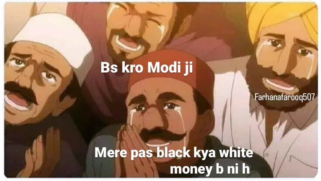 Farhanafarooq3's tweet photo. Bs kro Modi ji
Mere pas black kya white money b ni h 😓 #2000NotesWithdrawal https://t.co/WyETKiD4p1