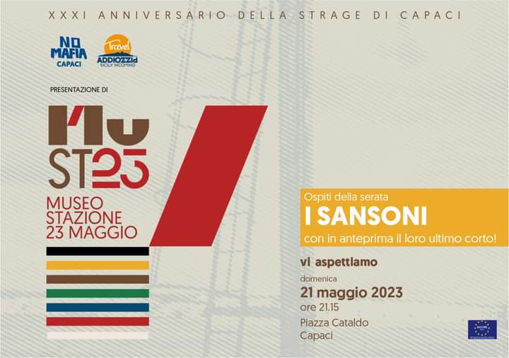 francoinzirillo's tweet photo. @AddiopizzoTour presenta il nuovo innovativo #museo (#multimediale) che aprirà i battenti a #Capaci, luogo di #memoriacollettiva, di #informazione   ed #educazione alla #legalità: #MuST23 - Appuntamento per il #21maggio
@addiopizzo

In ricordo del #31anniversario #StragediCapaci https://t.co/aHVq6BzahJ