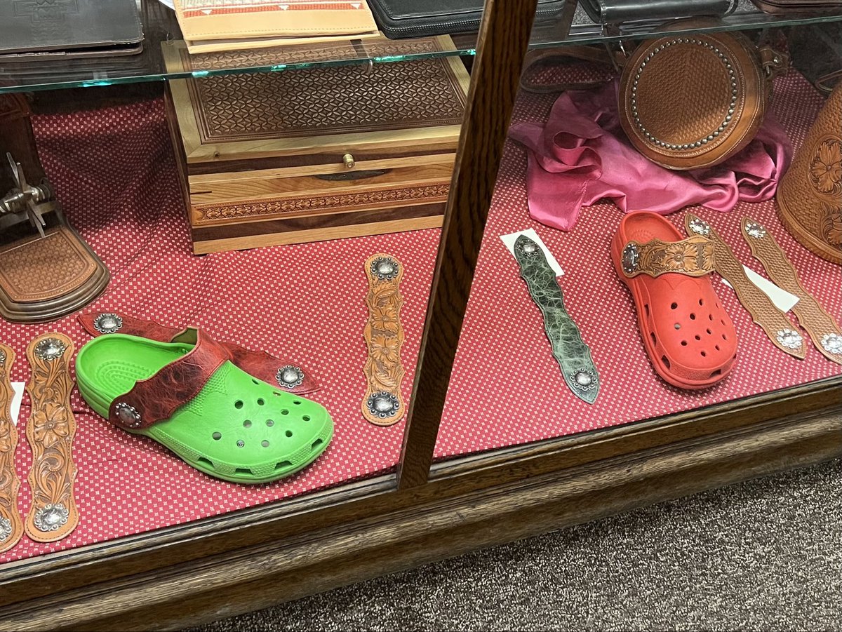 Local saddlery is retrofitting Crocs with leather straps

The Wild West has fallen