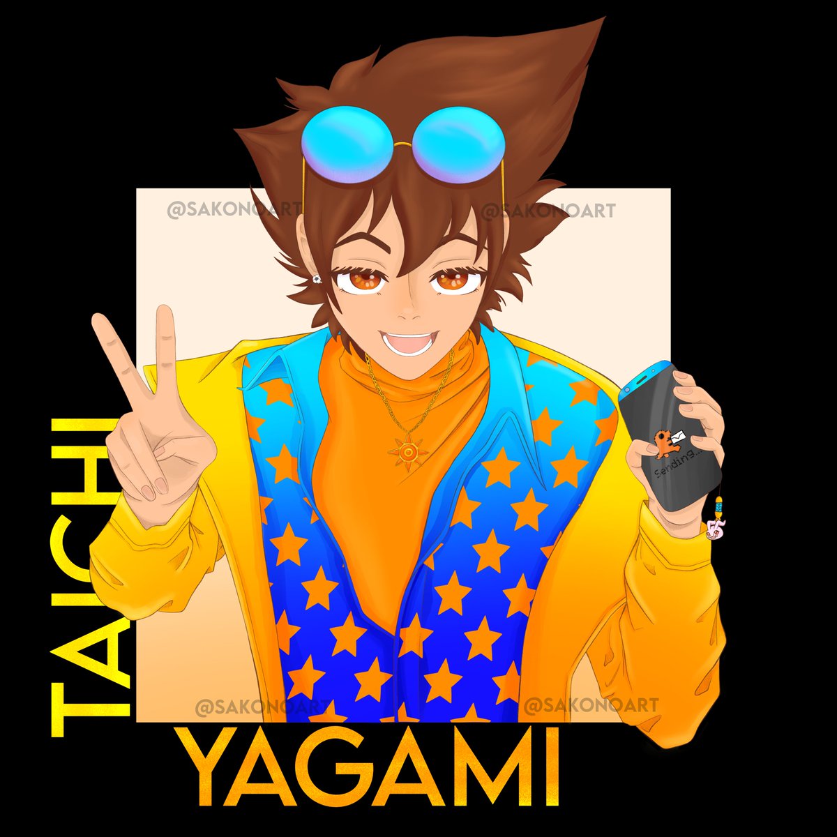 I can finally show you what I've been working on!, my idea was... How will look the DigiDestined at their twenties with a harajuku style?
and that was the result, i hope you like it ❤️😊

#tai #taichi #yagami #kamiya #courage #valor #digimon #childhood #harajukustyle