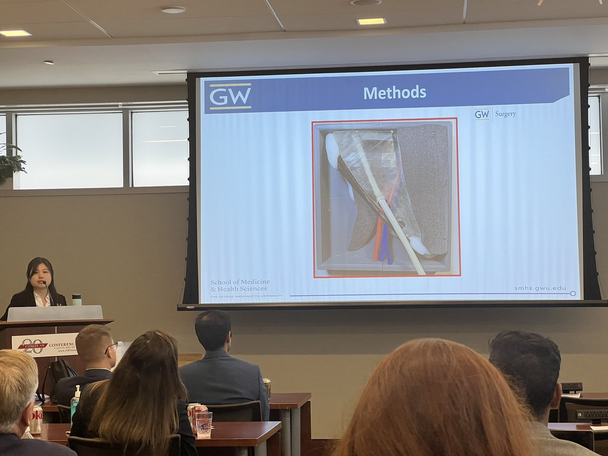 GWSurgery's tweet photo. GW has a GREAT presence at #AllSurgeonsDay today! Dr. Drew Zebley &amp; Dr. Jacob Lambdin represented GW so well in jeopardy! THEN, rising @GWSMHS 4th year @EuniceYCho did a FANTASTIC job presenting on the MIS Research team’s 3D Inguinal Hernia Model! 

Dr. Lambdin is up next! 🙌🙌🙌 https://t.co/ikMUEnPUdp