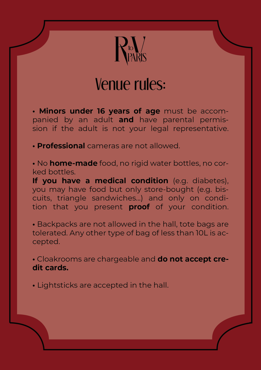 RED VELVET France R to V in Paris on Twitter "[INFOS SALLE] Voici