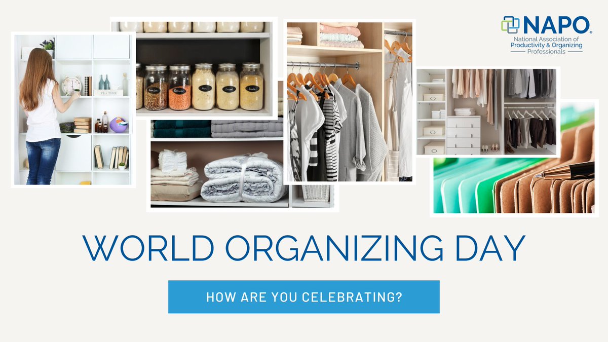 Happy World Organizing Day! Today, we're celebrating all things #productivity and #organization. It's a great day to get started on those projects you've been putting off or to finally tackle that messy closet.

What are your plans for World Organizing Day?