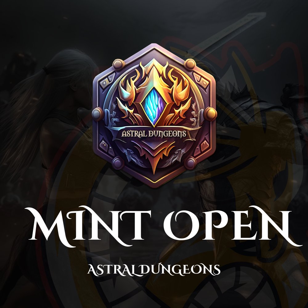 🧙The Mint is Officially Open guys 🧙   
Go grab You'r FREE Astral Blason here : astraldungeons.com/mint.html

#Freemint  #NFT  #PlayToEarn