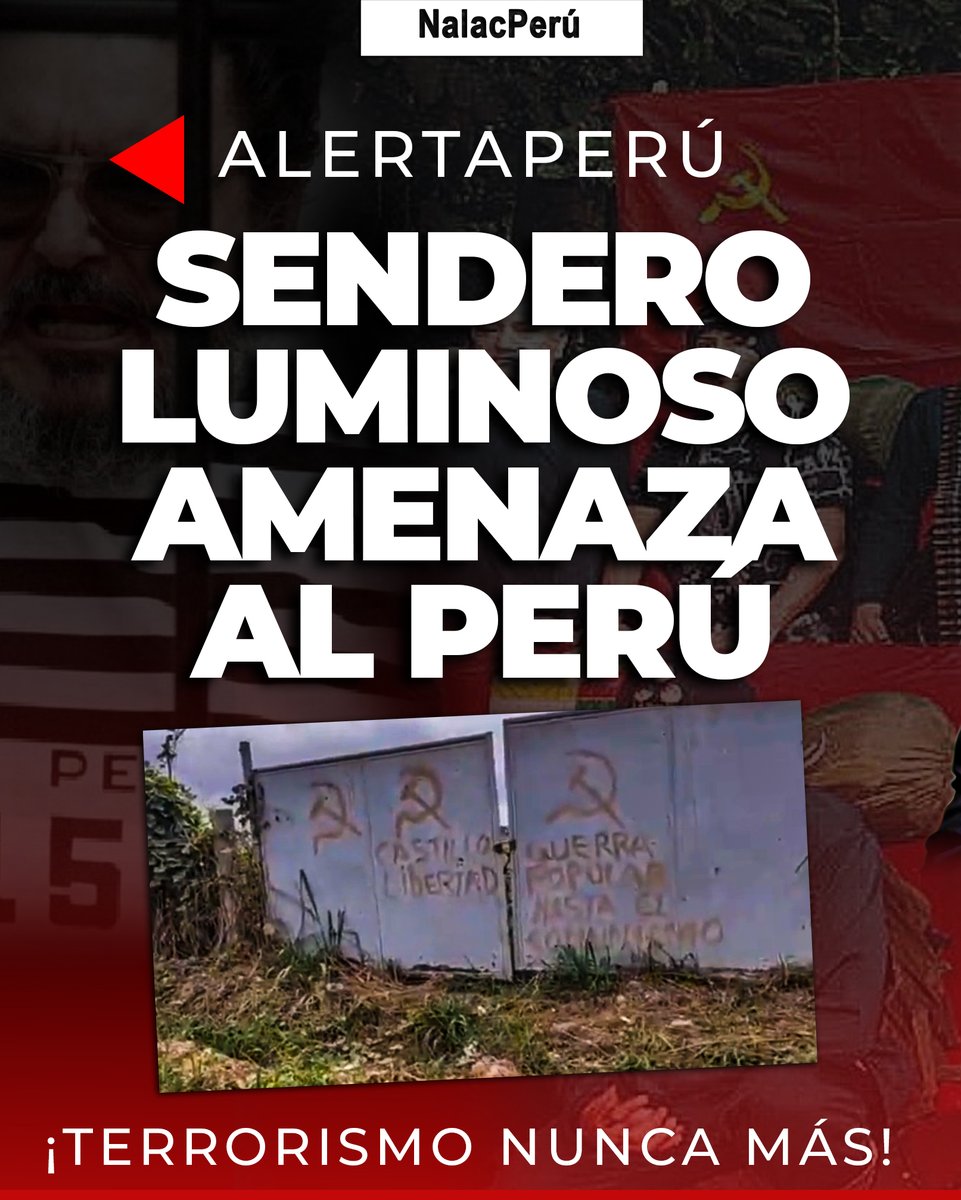 🚨En Ucayali se han observado pintas relacionados del grupo terrorista Sendero Luminoso, con mensajes que hacen referencia a 'Castillo Libertad' y la lucha armada hacia el comunismo.  

#NoaLaAsambleaConstituyente #terrorismonuncamás #NoalaAgendaComunista