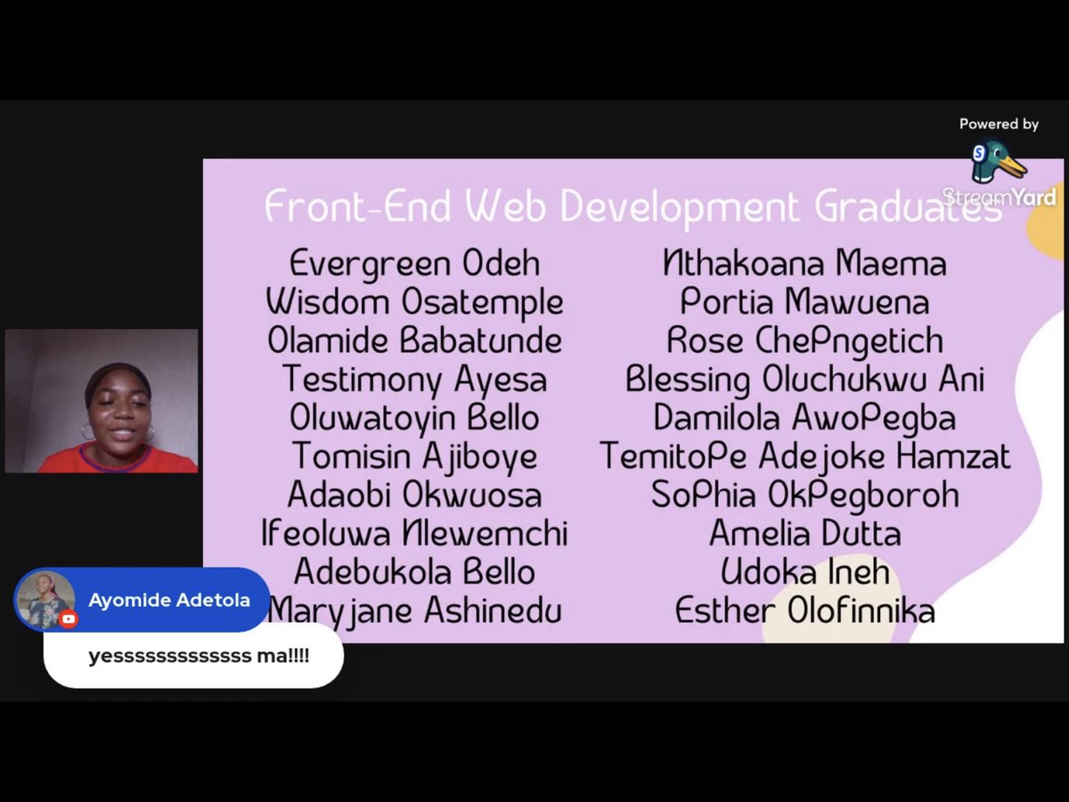 empowerhercom's tweet photo. Meet our Graduates!!!π₯π₯π₯ Congratulations Ladies!πππ₯³
Looking for interns in product design and front end development? You should check out our talent pool.π
#EHCTechnicalBootcamp3
#EHCTB3graduationparty
#womenintech https://t.co/En7vXfIwNw