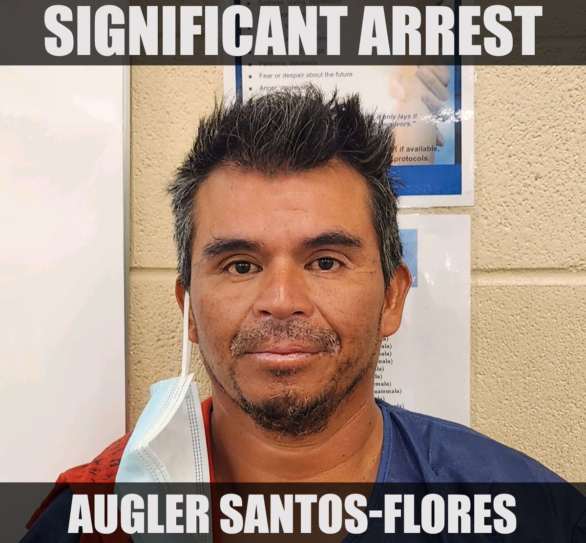 Three Points Station agents arrested Augler Santos-Flores near Sells, AZ, Tuesday, over 30 miles north of the border. The Guatemalan citizen is a felon, previously convicted of Conspiracy to Traffic Cocaine in #NorthCarolina. He faces criminal charges. #GoodWork