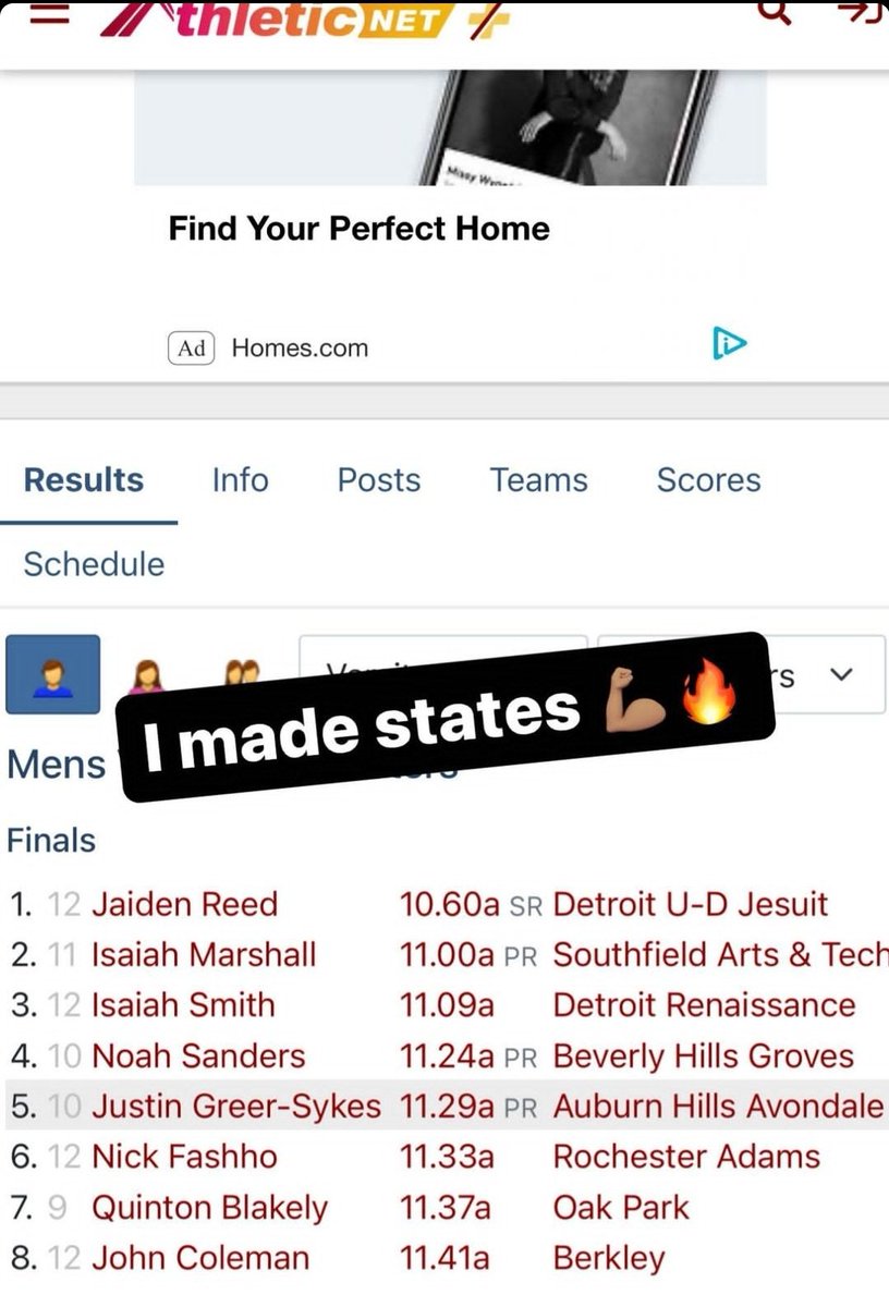 ZekeMarshall07's tweet photo. I finished top 2 in the Regional track meet (Division 1). I will be representing Southfield A&T at the State Championships in 2 weeks. #Lane3 #Blessed @S_Warriors_FB https://t.co/qFiiOdiDhF