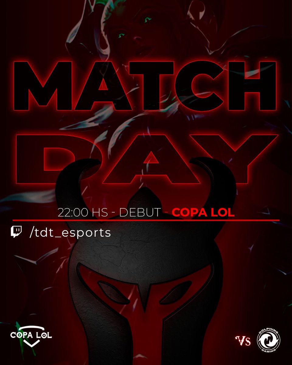 teamhellknights's tweet photo. OTRA CHANCE PARA JUGAR 💯  

Hoy arrancamos nuestro debut en la Copa LoL #6 🏆 te esperamos en la transmisión.  

🆚 #DolphinsGaming  
⏰ 22:00hs 🇦🇷 
📺 https://t.co/OBwphPZZw4  

#GoTHK #THKxLOL https://t.co/KzUS1tlsMo