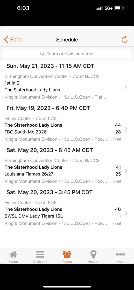 The SisterHood 2027 & 2026 finish the first 2 days of Capital Cool Classic 6-0. Back at it Sunday!! #CapitalCoolClassic