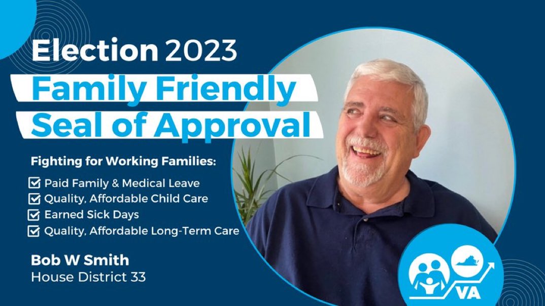 friendsofbsmith's tweet photo. I’m honored to receive the @FamilyEconomyVA seal of approval! Families in the 33rd district deserve paid medical and family leave, affordable childcare, affordable long term care, and earned sick days. These are policies that help the people, and I fight for them everyday. https://t.co/qLlF2ykwgV