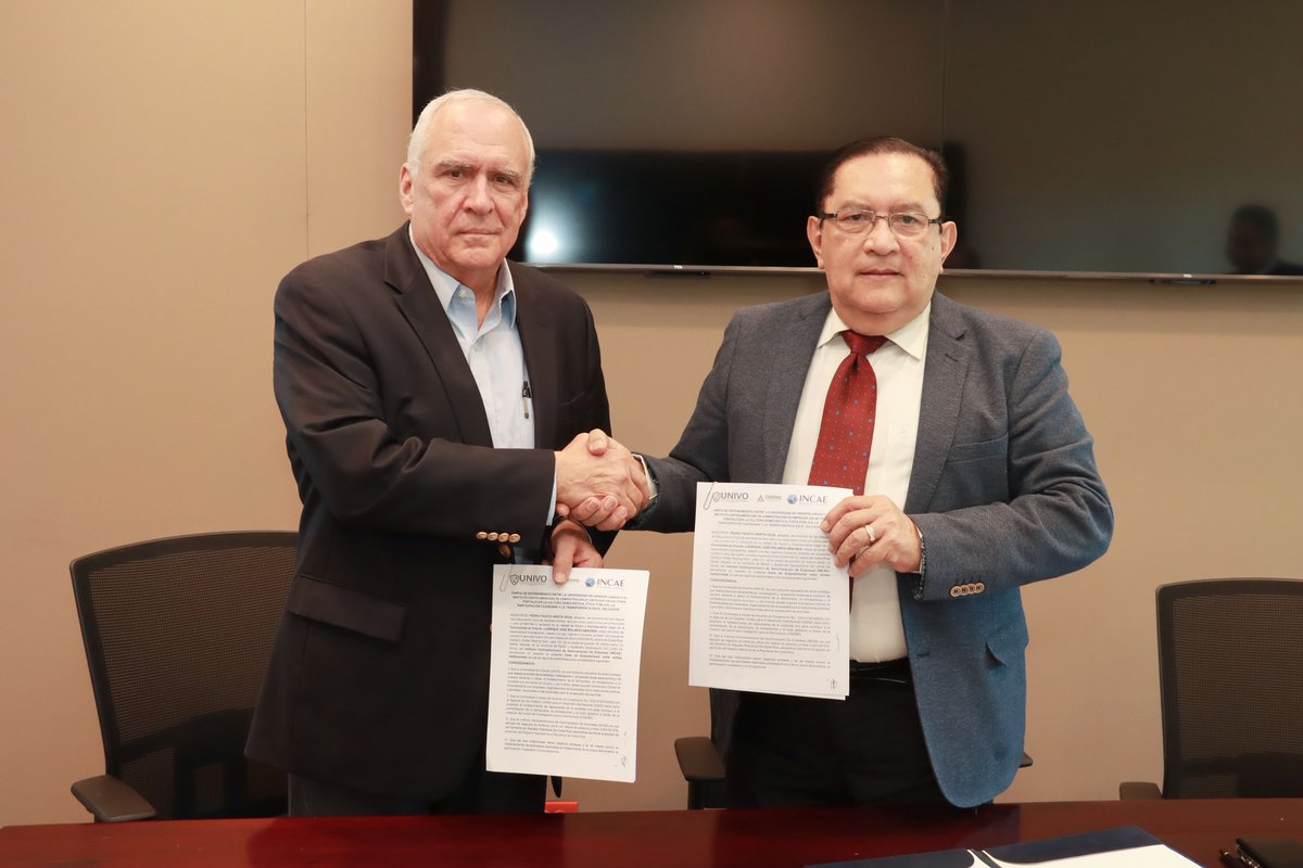 UNIVO firma convenio de cooperación internacional con INCAE. Este viernes, el doctor Pedro Arieta Vega, rector de la Universidad de Oriente (UNIVO) y el doctor Enrique José Bolaños Abaunza, rector del Instituto Centroamericano de Administración de Empresas (INCAE) de Costa Rica.