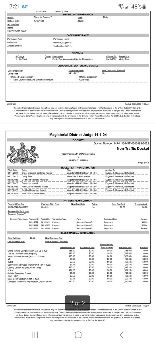 kosmo8's tweet image. .@geno_bisconte here is your PA record for anyone who thinks you had a DUI