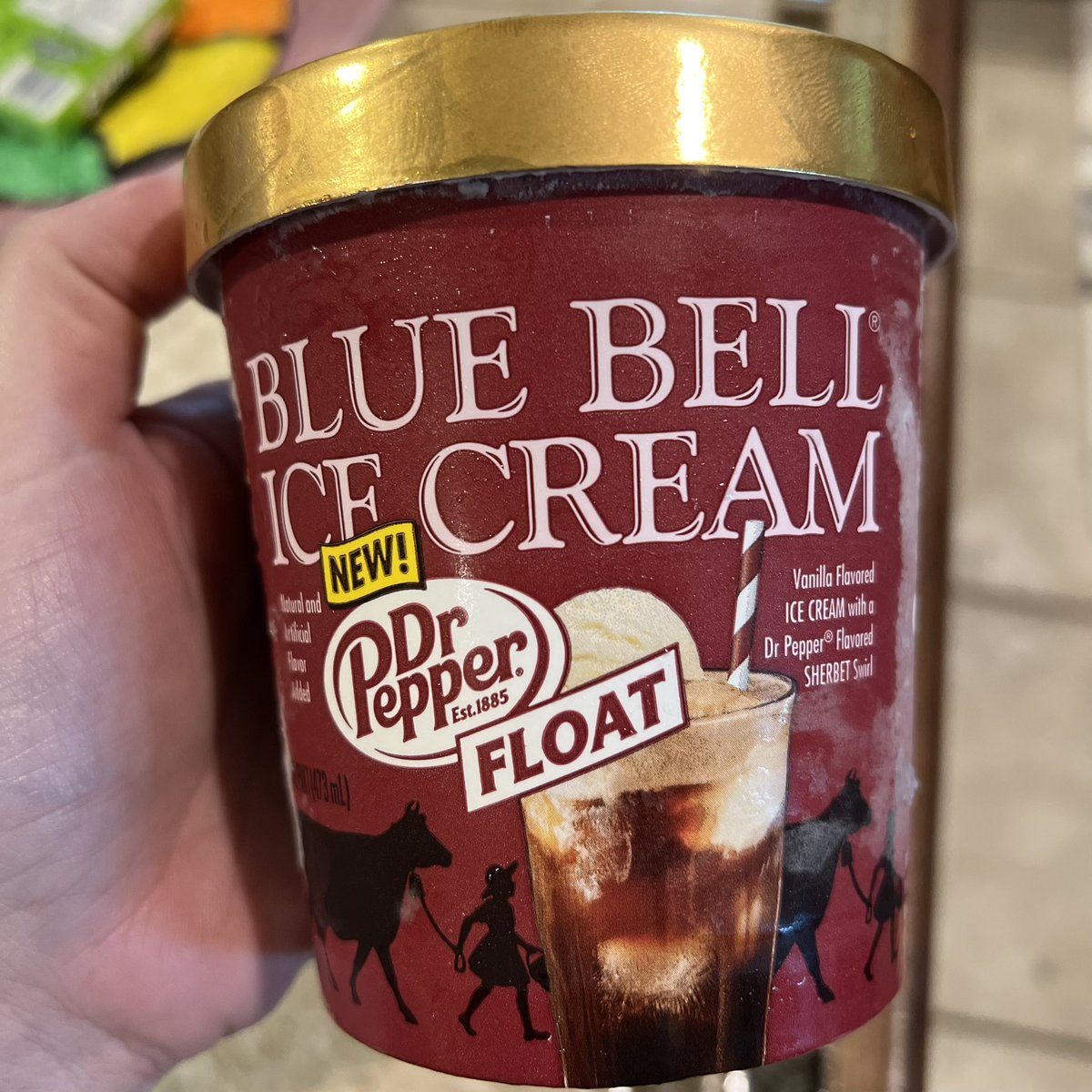 Nabbed a small one … hope it’s good! 😁 #Bluebell #bluebellicecream #drpepperfloat