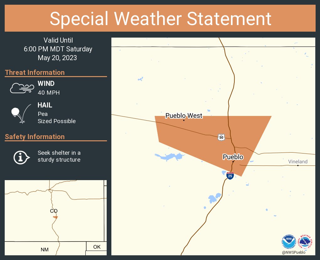 NWS Pueblo on Twitter "A special weather statement has been issued for