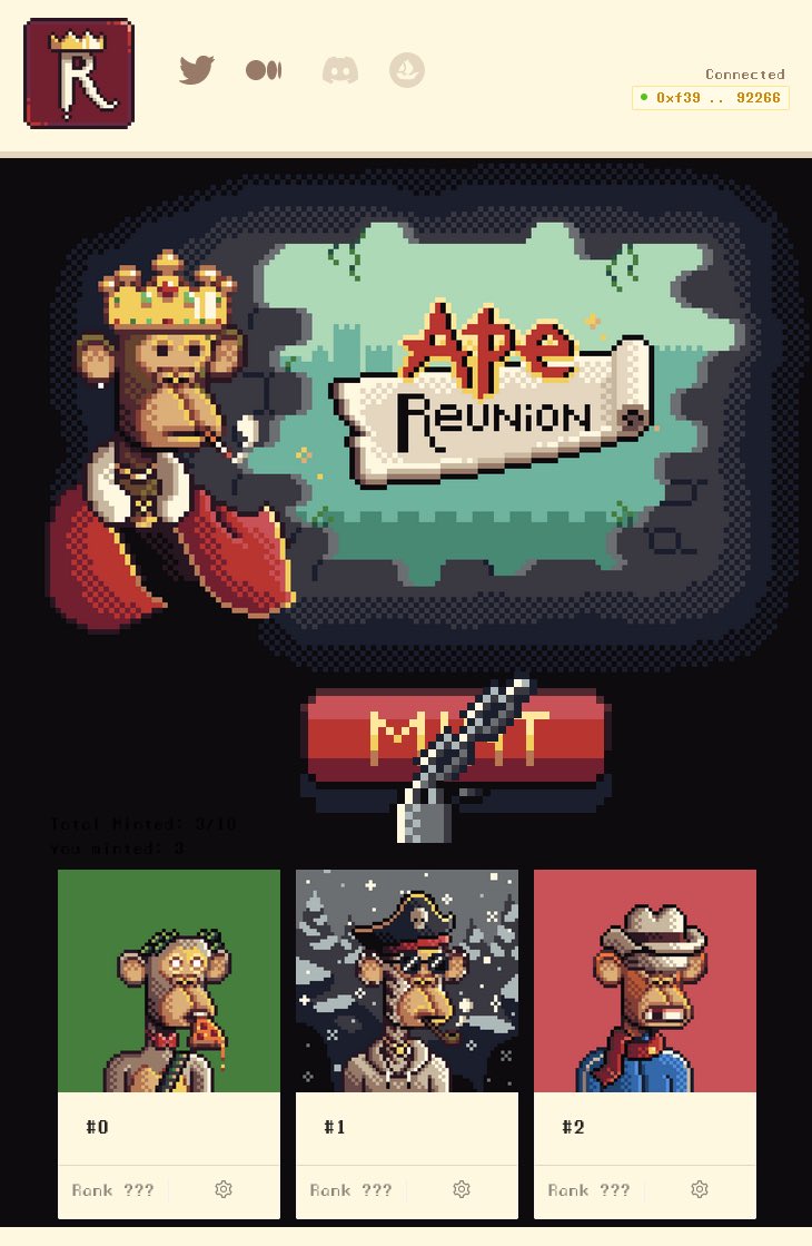 When we drop something it’s tested through and through. 

Thinking back to our flawless mint which included priority access to rugged individuals. 

Let’s run it back! #ReunionSpecies