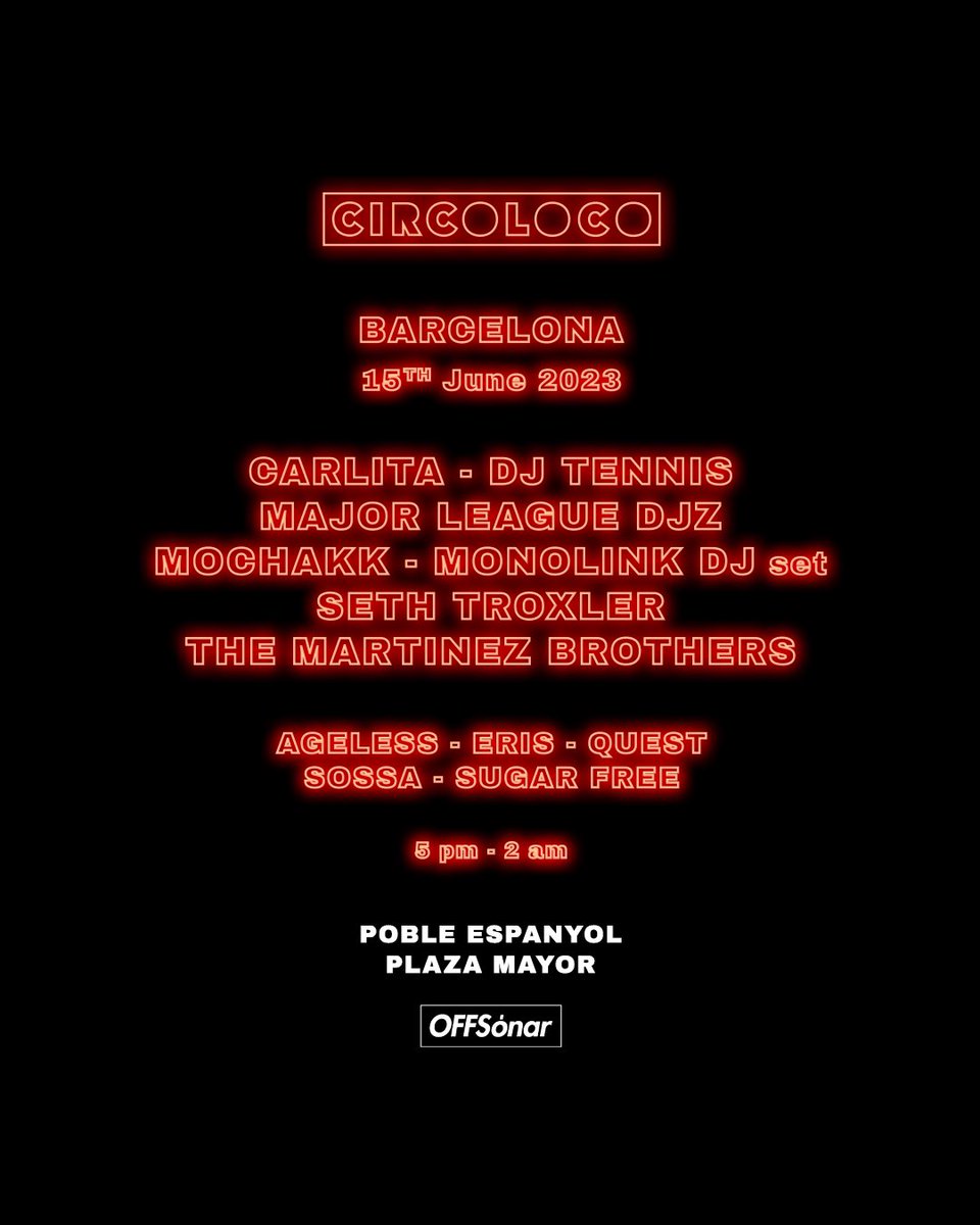 melmin23's tweet photo. Anyone selling Circoloco tickets for OffSonar Barcelona? https://t.co/Si0SmWhO52