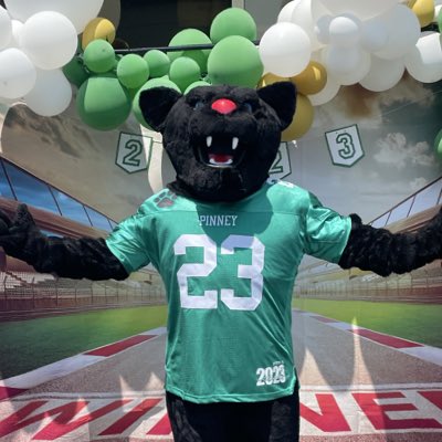 Our Pinney Panther, Paws 🐾 made his debut at the Fun Run yesterday! Thank you, 5th Graders, for this awesome gift!