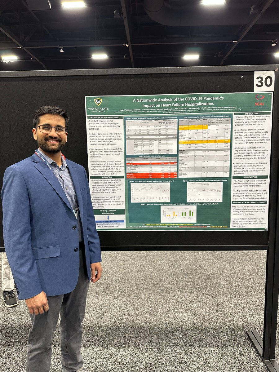 Wonderful time presenting 2 posters at #SCAI2023. Even as a medical student, I learned a lot about #InterventionalCardiology and made some new friends along the way! Thank you for the opportunity to be on this work and for your mentorship <a href="/TusharMishraMD/">TusharMishra</a> and for your guidance