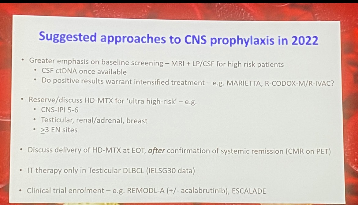 Someone sent  me these as CNS  prophylaxis  again  is  dying a slow death  in DLBCL
i  think this is the article  
ashpublications.org/hematology/art…

but  highly  informative  as  the  landscape  is  changing  yet  again    
caused  so  many  MDT  squabbles:)
#hemepath #MedTwitter #MedEd