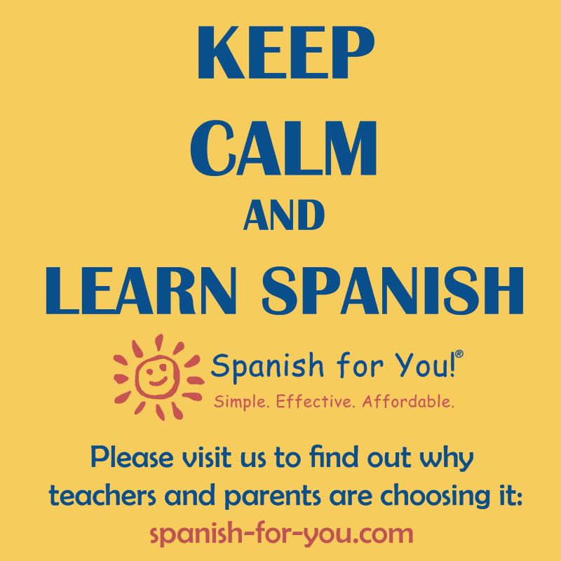 Keep Calm and learn Spanish with Spanish For You! Teach Spanish easily and effectively with our theme-based curriculum for Elementary School, Middle School, and Homeschool. Visit us at: bit.ly/42l6dep #education #teachers #k12 #middleschool #homeschooling