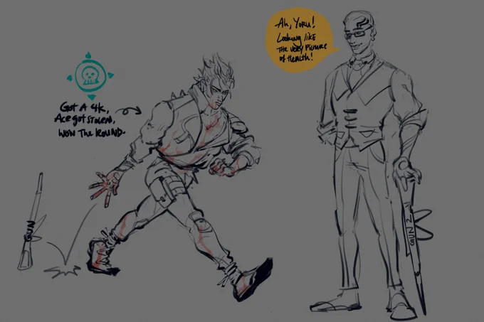 Scrappy 4am comic about commend voicelines based on something that happened during a game with @timethehobo  because I had to get it out of my system.  #VALORANT #ValorantArt