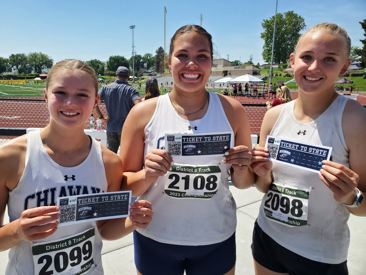 Malia Ruud placed 3rd, Avery Douglas placed 2nd and Emily Dawes is the women's 4A discus Champion!!! All three punched their tickets to STATE!!! #RiverhawkFamily #RiverhawkStrong #WeAre #BeDifferentBeMore #Team14 #OnToState #StateBound