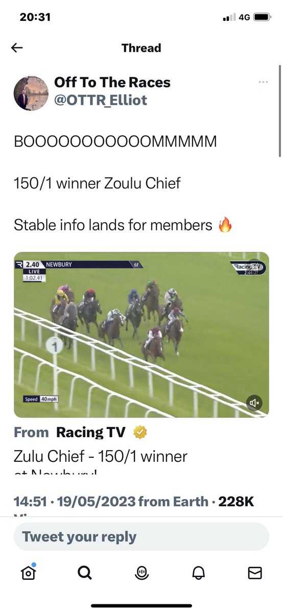 dave2482's tweet photo. @ChrisPoole___ 150/1 winner? Total bull💩itter “stable info” my foot, guys a total fraud #Dontpayfortips https://t.co/bl3KL5iIkp