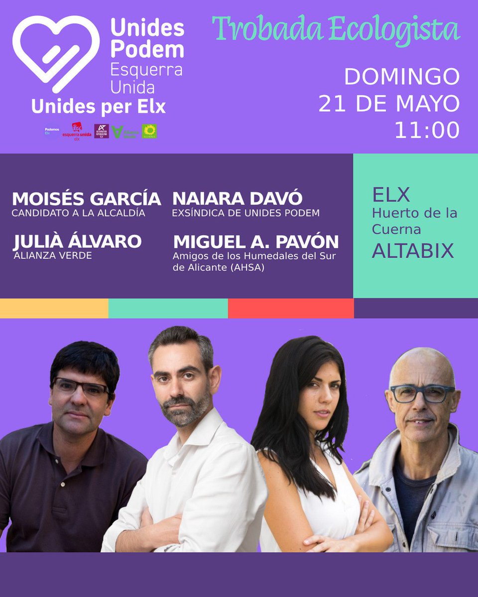 podemElx's tweet photo. Domingo a las 11:00 en el huerto de la Cuerna de Altabix celebramos un encuentro ecológico con @NaiaraDavo @MoisesGM2015 @pavoneualacant y @JuliaAlvaroPrat
#ValentíaParaTransformar #UnidasPodemos #SiSePuede #Elecciones28M #UnidesPerElx https://t.co/gSIkYUSZI8