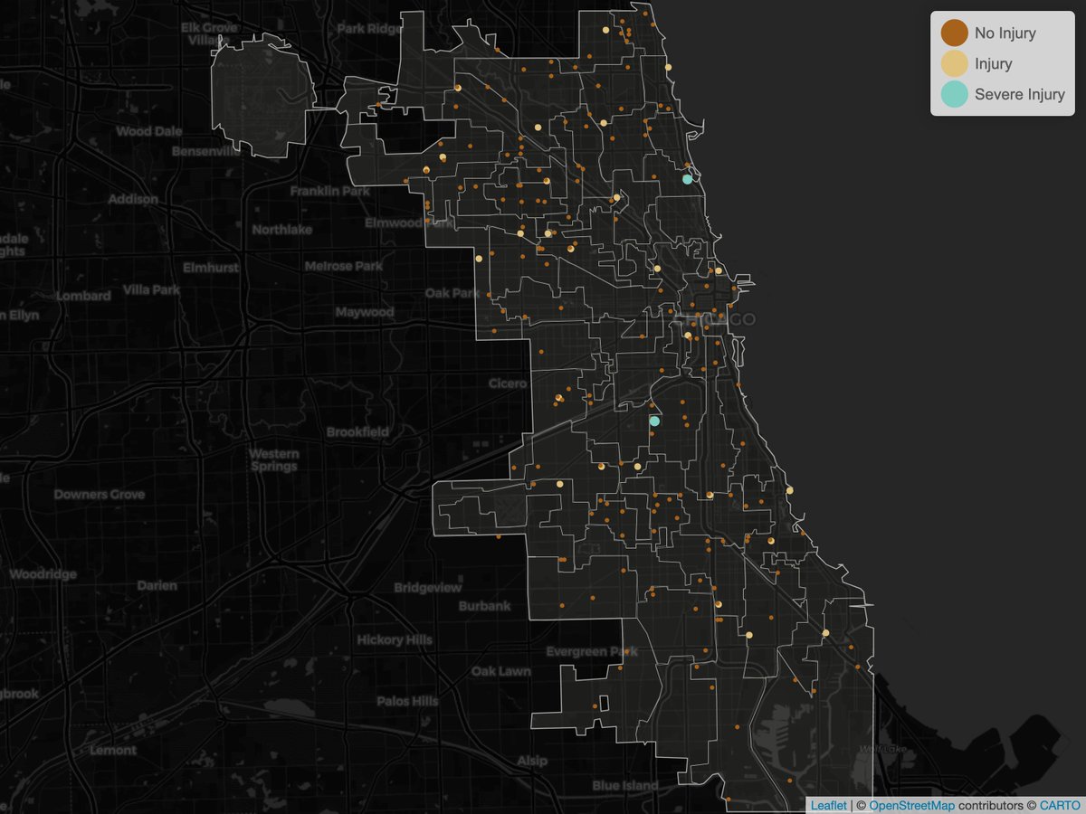 ChicagoCrashes's tweet photo. 2023-05-19: 191 Traffic Crashes w/ 430 People Involved.
@ChicagoDOT make it stop. #ChicagoCrashMap https://t.co/WUlQ9NIfto