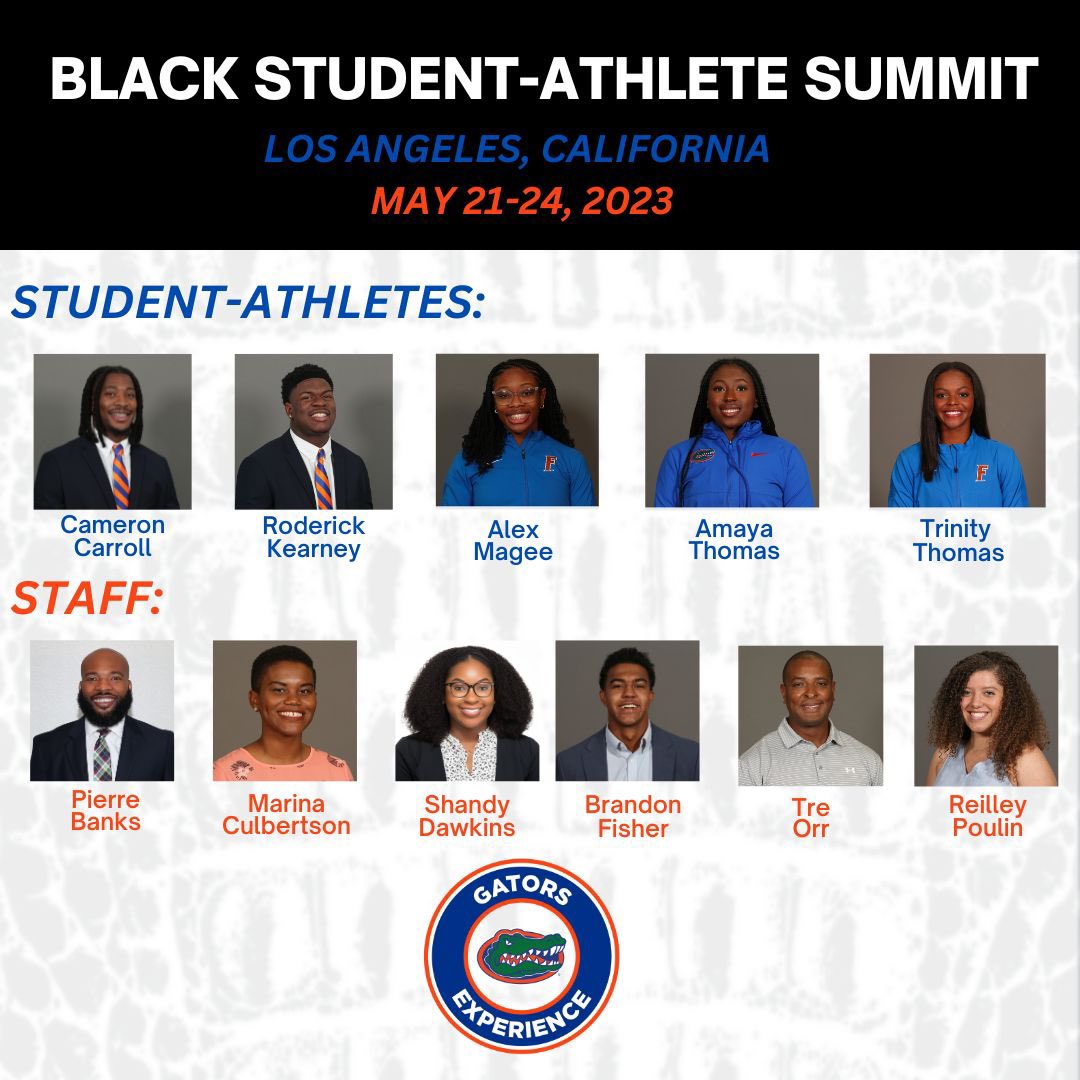 Black Student-Athlete Council members and leaders are LA bound for the Black Student Athlete Summit! #GoGators 🐊✈️