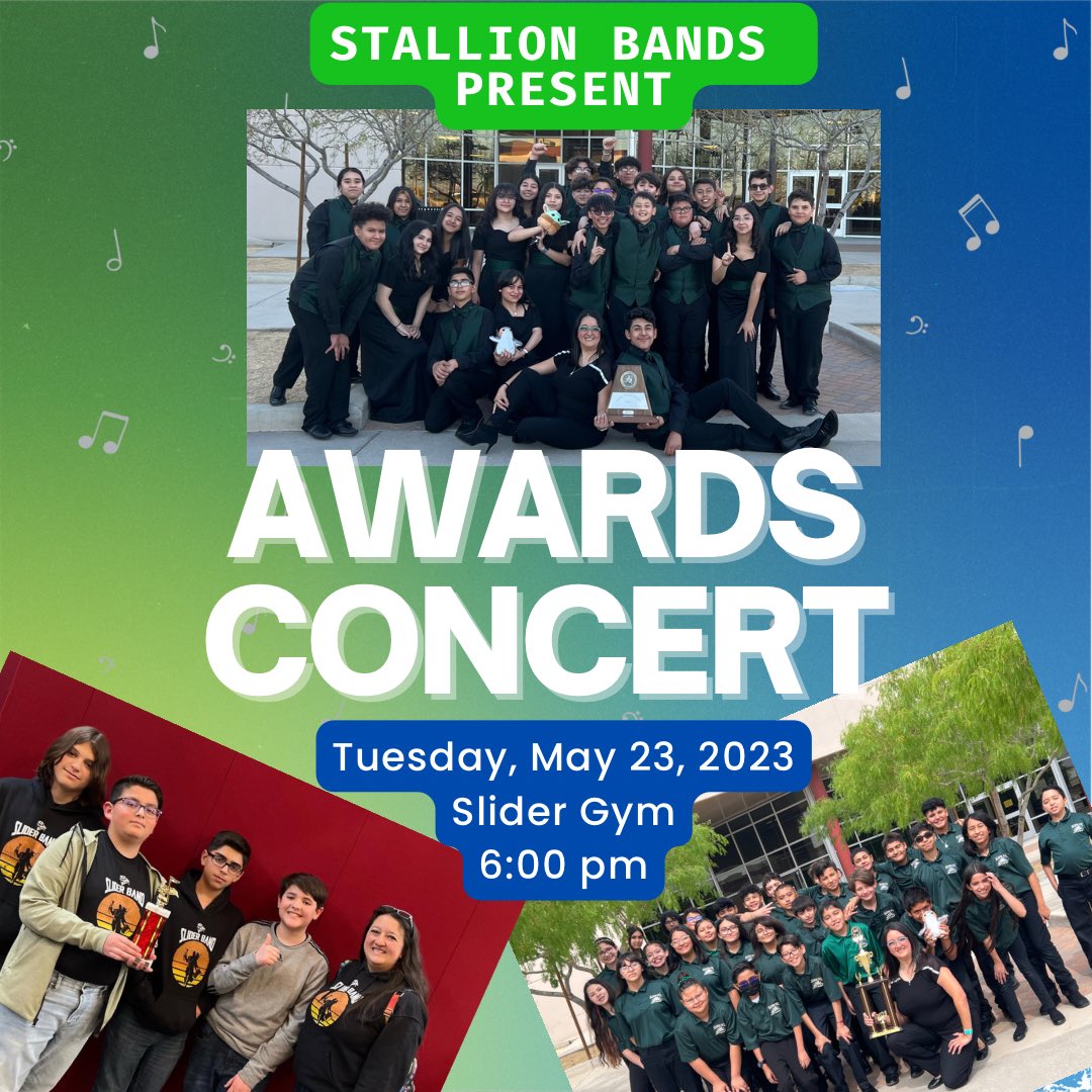 Please join us on Tuesday as we celebrate the great accomplishments of the #StallionBands this 2022-23 school year. #StallionsUnited #SISDFineArts #TeamSISD