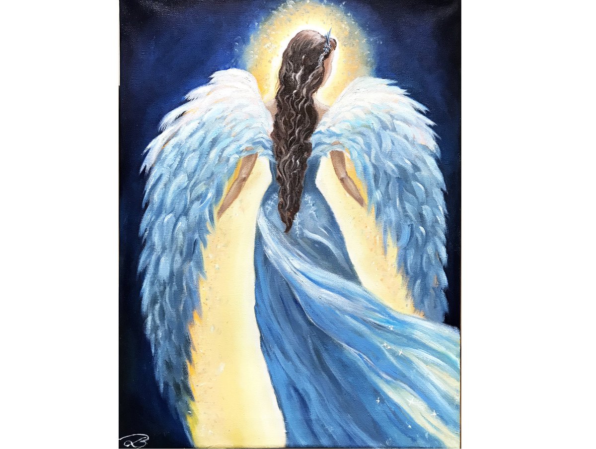 Excited to share the latest addition to my #etsy shop: Angel Painting on canvas 12 x 16' Angel Art Birthday Gift Angel Wings Art, Religious Gift Wings Painting Spiritual Decor Spiritual Art etsy.me/3BMHmEd #nursery #impressionist #vertical #fantasyscifi #contem