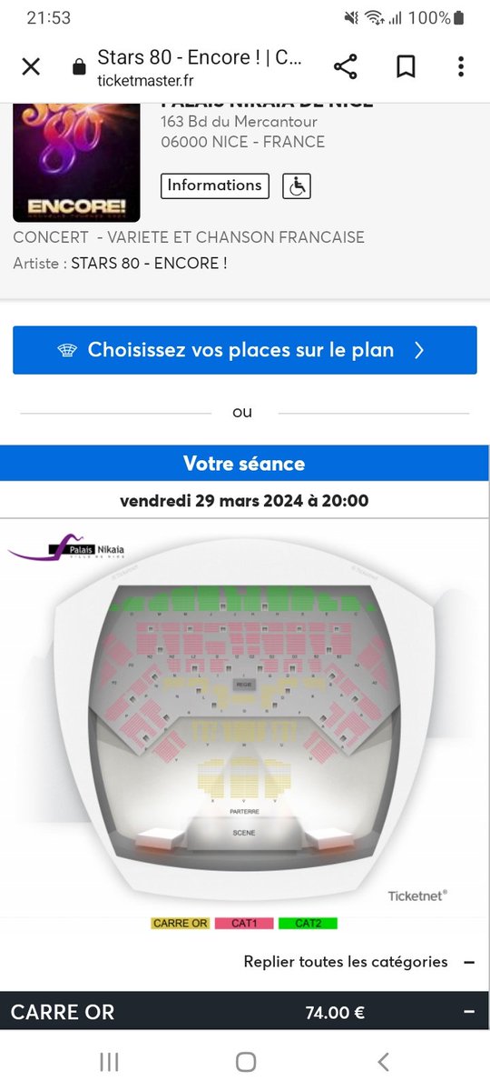 74€ la place debout sans danseurs c'est cher payer #Stars80Encore #Stars80 #Arnaque