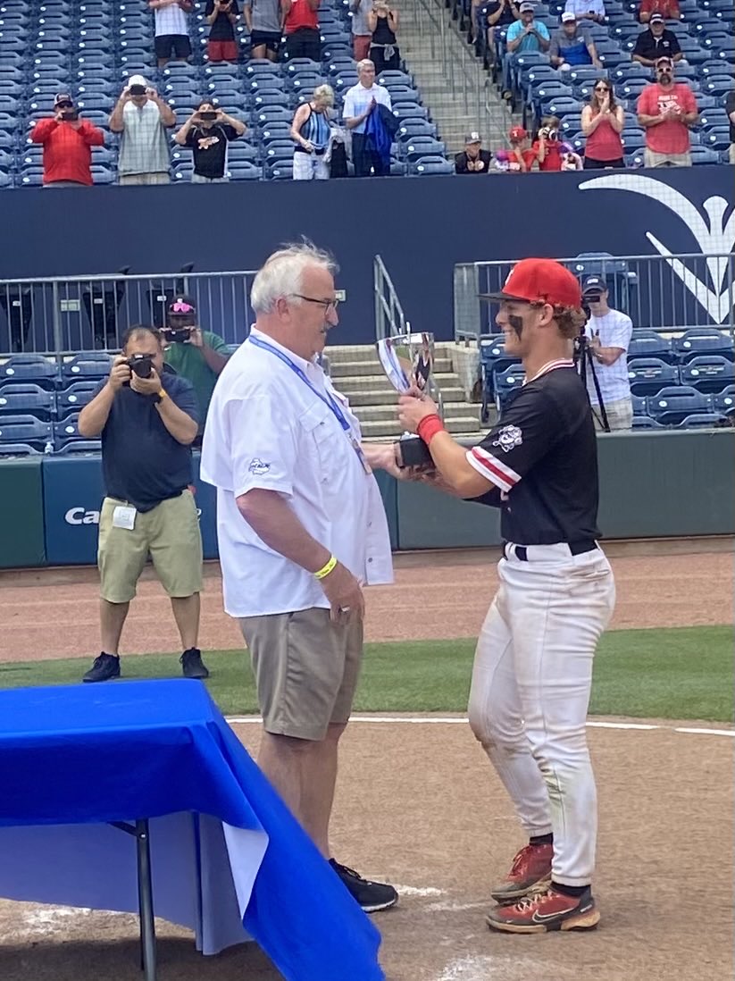 Cale Stricklin accepts the State Championship Trophy for your North Oconee Titans!!!