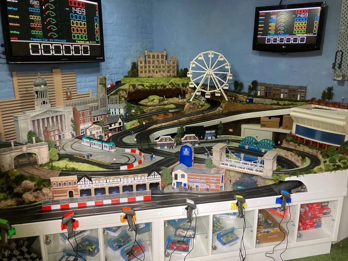 <a href="/RBIllustrations/">Ryan Button</a> There’s a big scalextric track with diorama and stuff that you can play with in the pub. It’s a room near the loos. 🤣