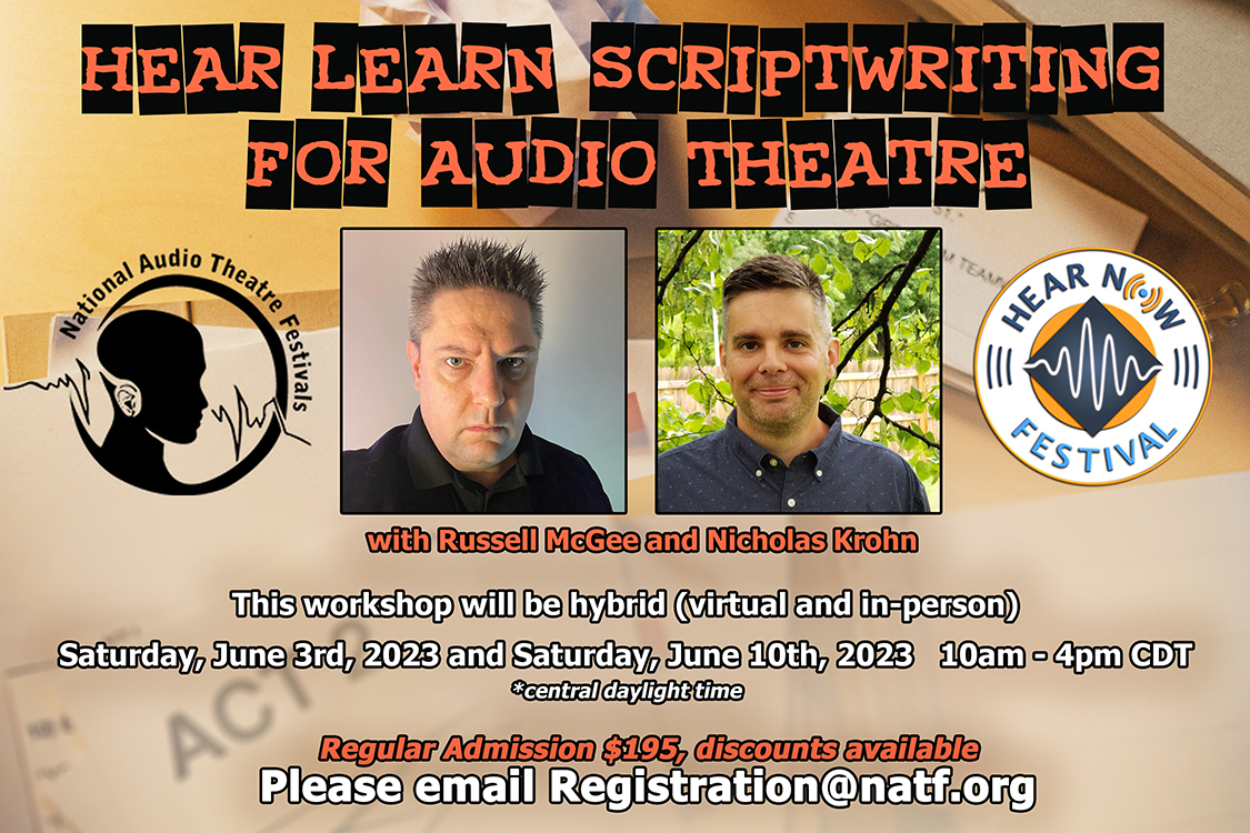 Registration for Hear Learn: Scriptwriting Workshop is Open!

The workshop is digital the first weekend and in-person in Kansas City, MO the second weekend. We offer a digital option for those who attend the second weekend as well.

more information at natf.org