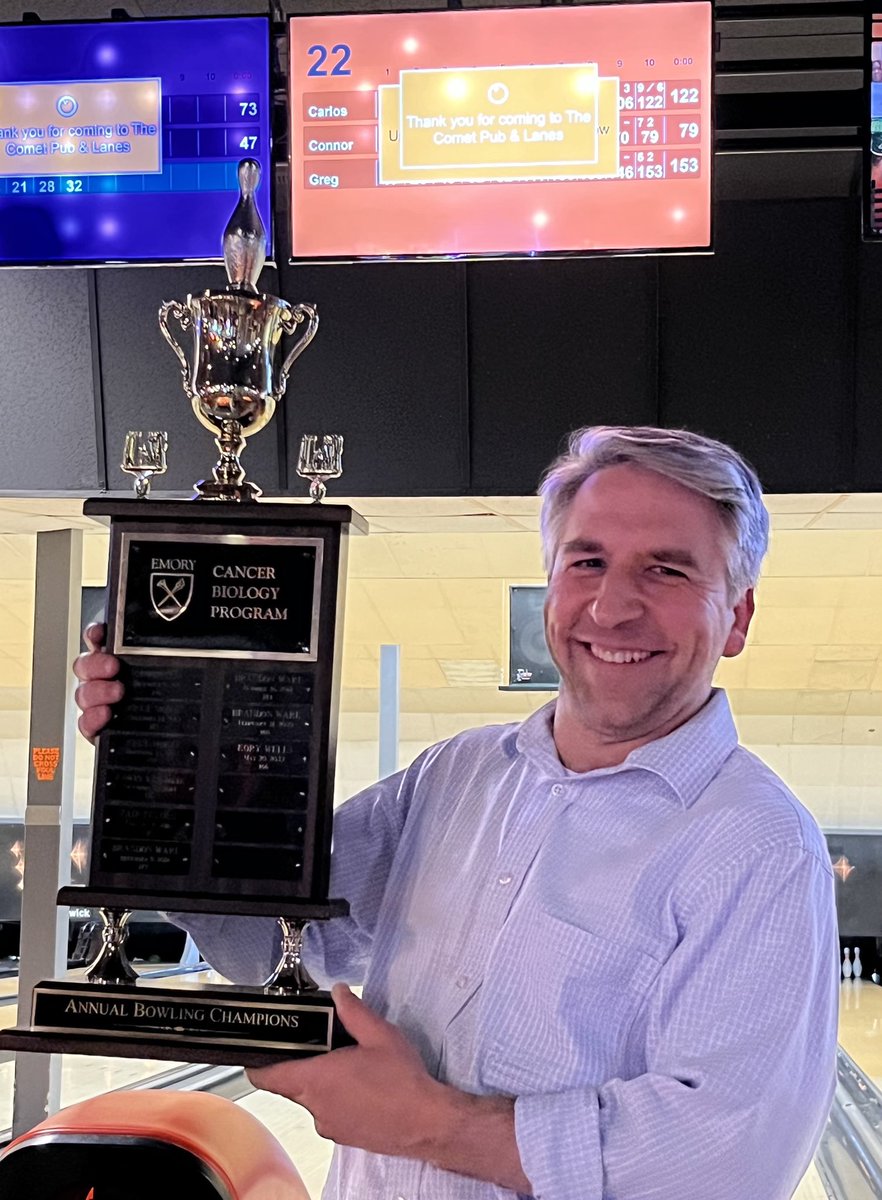 Major accomplishment of 2023? Cancer Biology Bowling Champion! @CancerBioEmory watch out @BwareRedHair !!