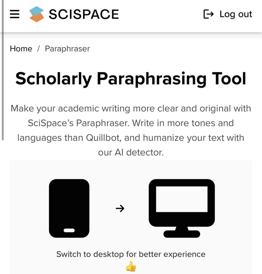 AcademicSalam's tweet photo. 🔸 من ادوات #الذكاء_الاصطناعي لإعادة صياغة النصوص أداة scholarly paraphrasing ، منافس جدا لأداة quillbot
♦️ ملاحظة : الأداة تعمل فقط على متصفحات الكمبيوتر (سطح المكتب).
https://t.co/F2LdQPZFtM
#paraphrasing #research_tools #salam_academic
#أفكار_بحثية #AI https://t.co/4Zzw98cEHu