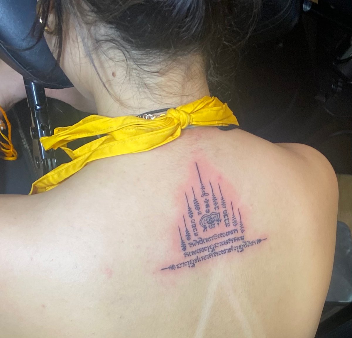 gleiscaro's tweet photo. Y’all I got my first tattoo here in Thailand and of course wanted something traditional. It’s not much but I love it! https://t.co/JtWbnKd7hJ