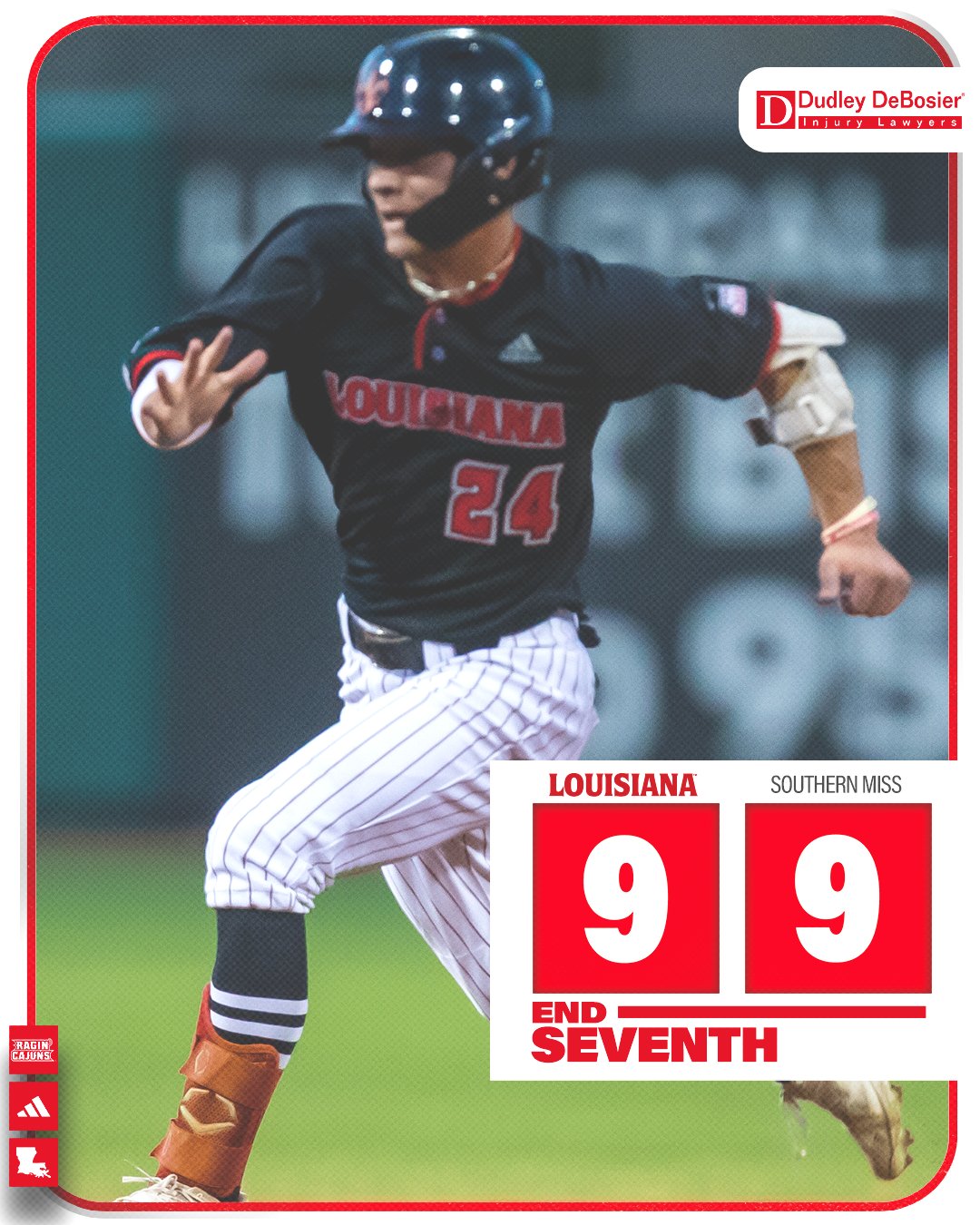 Louisiana Ragin’ Cajuns® Baseball on Twitter: "Bases loaded. No outs in