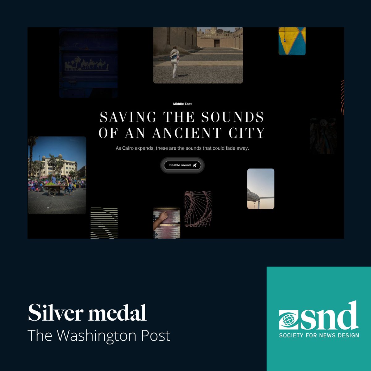 Society for News Design (@snd) on Twitter photo 🥈 #SND44 Digital judges have awarded a Silver medal in the category Elements: Audio design to <a href="/washingtonpost/">The Washington Post</a>: washingtonpost.com/world/interact…
Judges said: "It's a beautiful and ambitious project that seamlessly marries visuals and audio." 🥈 #SND44 Digital judges have awarded a Silver medal in the category Elements: Audio design to <a href="/washingtonpost/">The Washington Post</a>: washingtonpost.com/world/interact…
Judges said: "It's a beautiful and ambitious project that seamlessly marries visuals and audio."