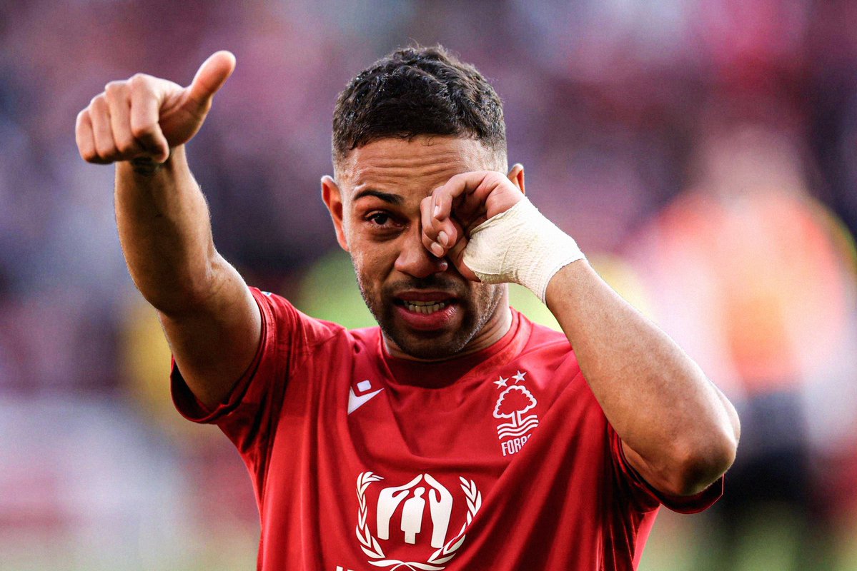 Renan Lodi was in tears after the confirmation that Nottingham Forest will stay in the Premier League 😥

Sign him permanently, @NFFC ❤️ #NFFC