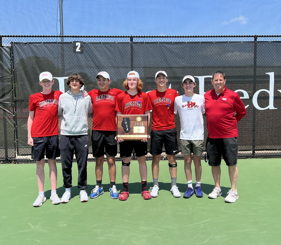 BenetTennis's tweet photo. Team is Sectional champs.  Zack and Hugh sectional doubles champion.  Patrick finished 2nd in singles.  On to state starting Thursday. https://t.co/YaYoWdLujX