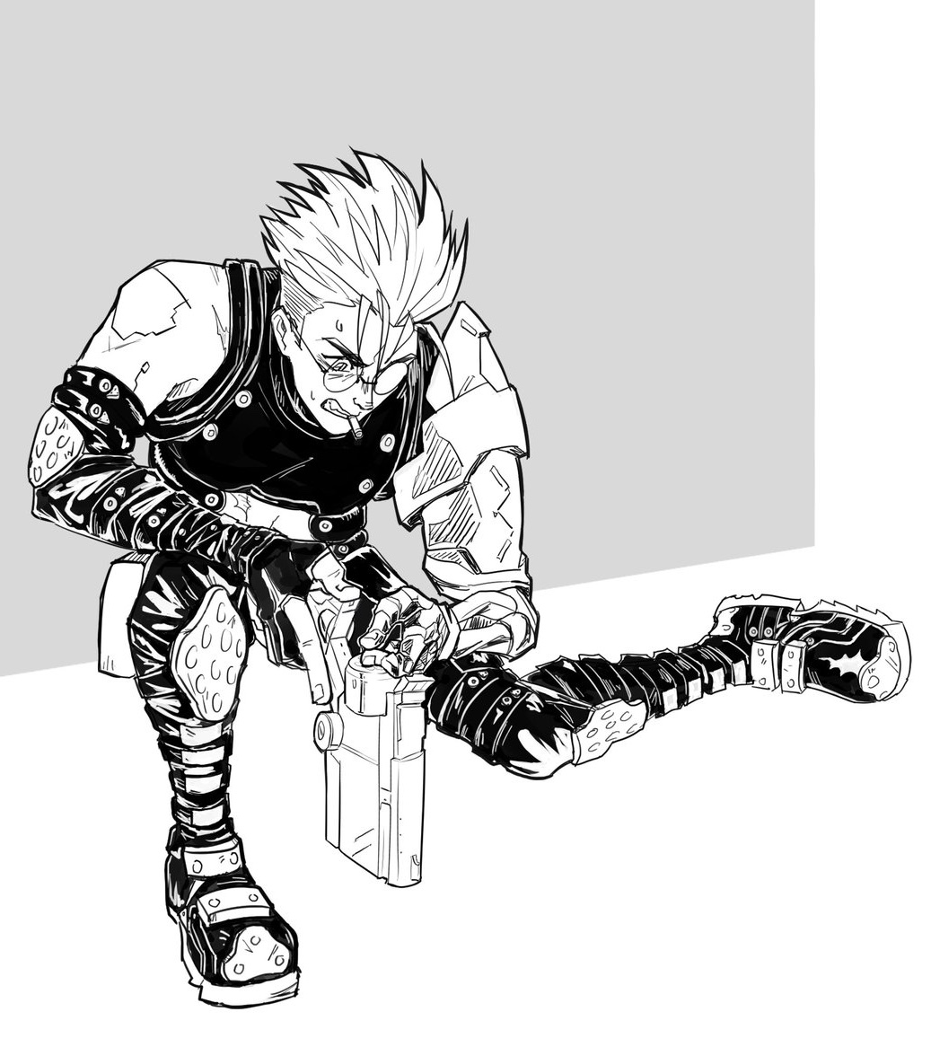 sablefshh's tweet image. #trigunstampede no thoughts, only leather vash