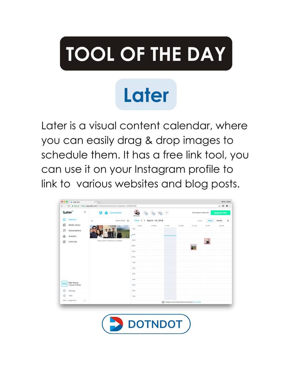 dotndot's tweet photo. Lets see the #tooloftheday!
#digitalmarketing #socialmedia #socialmediacalender #contentcalender #socialmediamarketing101 https://t.co/VPbsHWI7fs