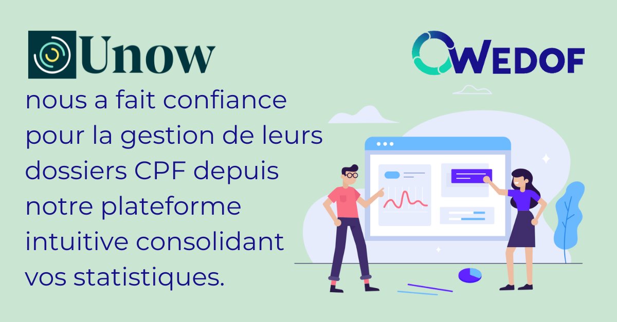#Wedof est heureux de compter <a href="/Unow_fr/">Unow</a> comme un de ses organismes de formation collaborateurs.

#dossiercpf #edof #gestionformations #organismeformation #logicielformation #apiformation #unow